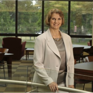 IU Southeast Interim Chancellor Barbara A. Bichelmeyer photographed in the IU Southeast Library