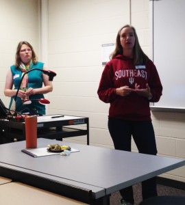 Left, Dr. Beth Rueschhoff and right, Dr. Pam Connerly  presented "Assimilating Presentations into the Undergraduate Research Experience"