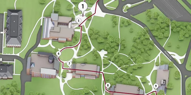 Screenshot of IU Southeast's virtual tour map.