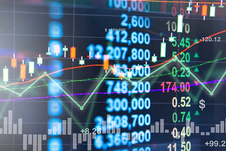 A picture showing the stock market 