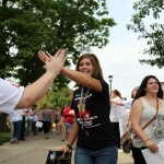 New students are welcomed to campus by IU Southeast faculty and staff.