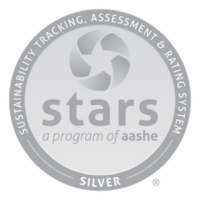 Association for the Advancement of Sustainability in Higher Education Sustainability Tracking Assessment and Rating logo, silver award