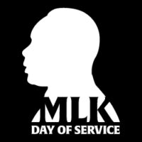 Profile of Martin Luther King Junior set in a logo for the day of service